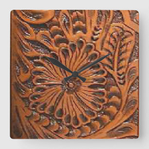 Western Decor' Tool Leather Print Wall Clock