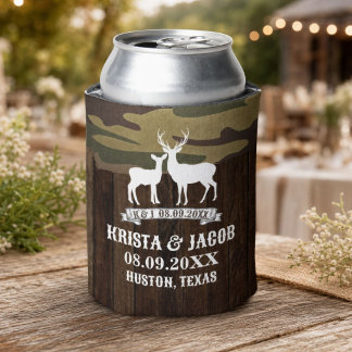Western Deer The Hunt Is Over Wedding Favour Can Cooler