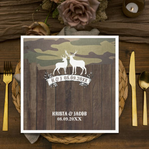 Western Deer The Hunt Is Over Wedding Napkin