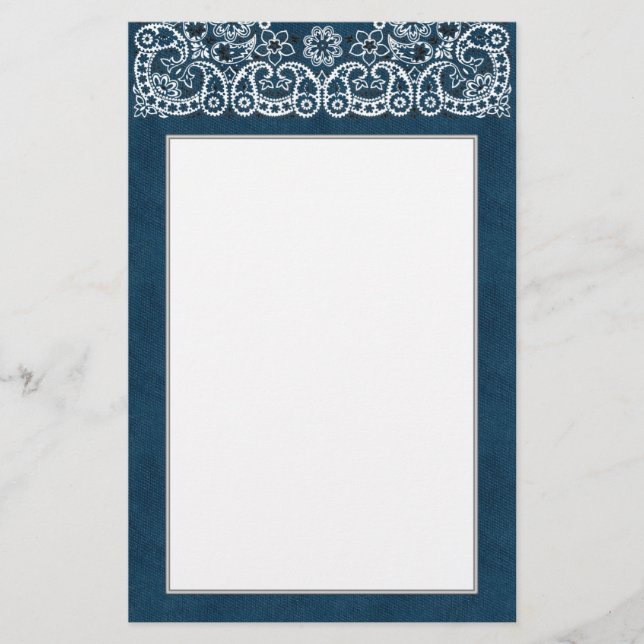 Western Denim and Bandanna Stationary Stationery (Front)