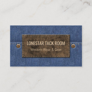 Western Denim Blue   Leather Tag Country Business