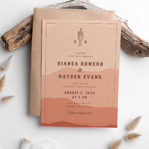 Western Desert Cactus Boho Western Wedding Invitation