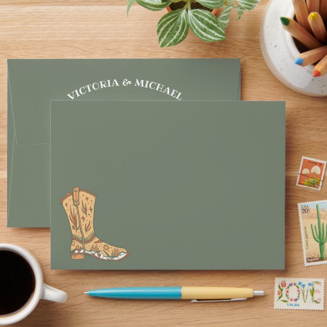 Western Desert Cactus Cowboy Envelope (Desk)
