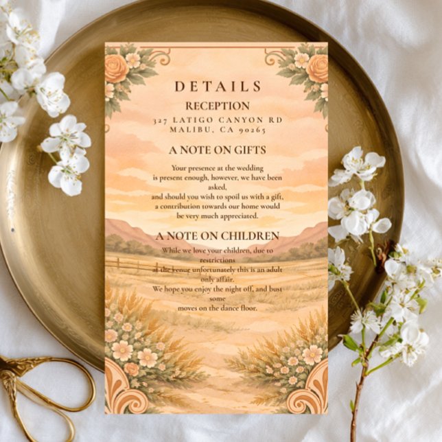 Western Desert Canyon Wedding Enclosure Card (Creator Uploaded)