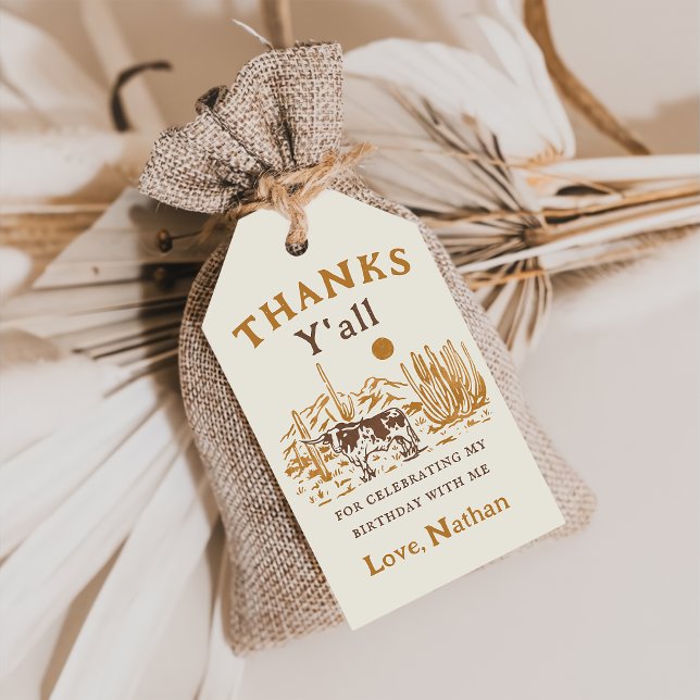 Western Desert Cowboy Birthday Gift Tags (Creator Uploaded)