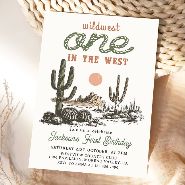 Western Desert Cowboy First Birthday Invitation (Creator Uploaded)