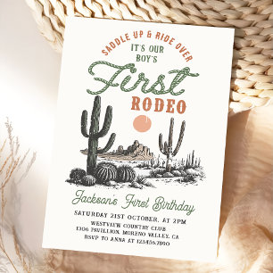Western Desert First Rodeo 1st Birthday Invitation