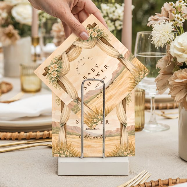 Western Desert Floral Arch Baby Shower Napkin (Creator Uploaded)