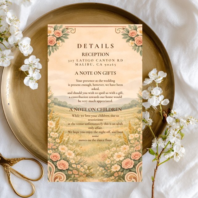 Western Desert Floral Arch Wedding Enclosure Card (Creator Uploaded)