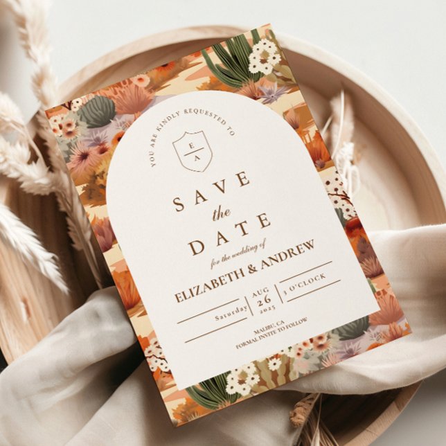 Western Desert Floral Wedding Save The Date (Creator Uploaded)