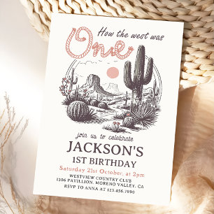 Western Desert Rodeo 1st Birthday Invitation