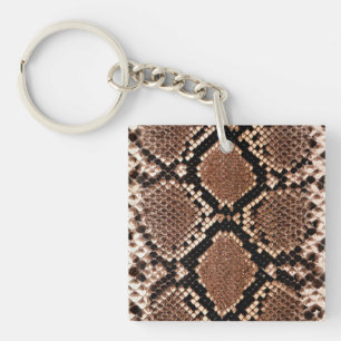Western Diamondback Rattlesnake Skin Key Ring