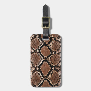 Western Diamondback Rattlesnake Skin Luggage Tag