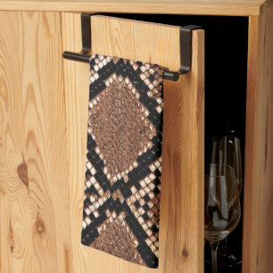 Western Diamondback Rattlesnake Skin Tea Towel