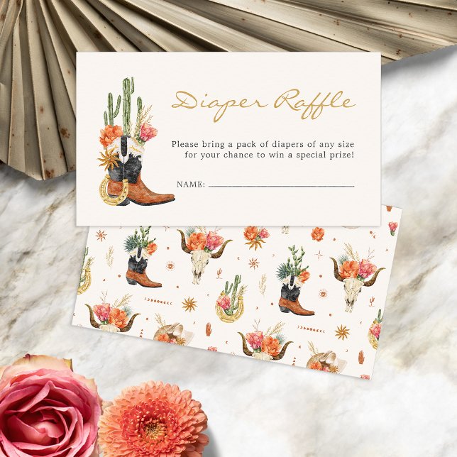 Western Diaper Raffle Enclosure Card (Rustic Western Diaper Raffle Enclosure Card by Painted Paperie
)