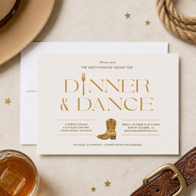 Western Dinner and Dance Invitation Cowboy Boots (Creator Uploaded)
