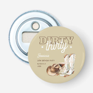 Western Dirty Thirty Beige 30th Birthday Party Bottle Opener