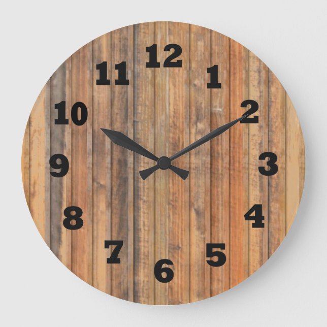 Western Distressed Wooden Wall Large Clock (Front)