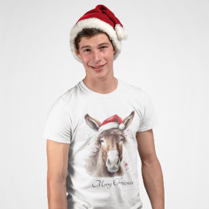 Western Donkey Christmas Menswear T-Shirt