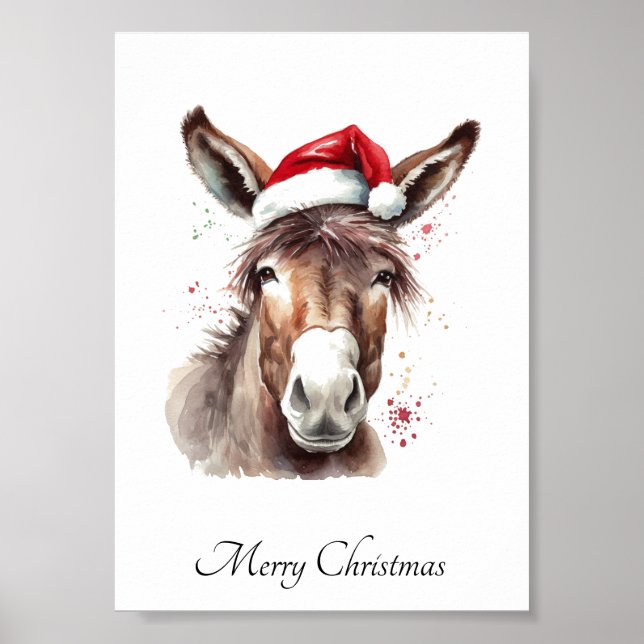 Western Donkey Christmas Wall Art (Front)