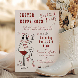 Western Easter Hoppy Hour Cocktail Party Invitation