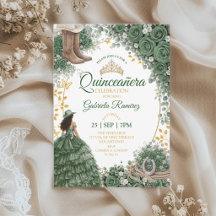 Western Emerald Green Roses Country Quinceañera