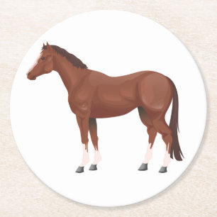 Western Equestrian Horseback Riding Horse Round Paper Coaster