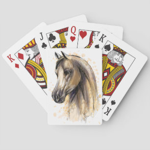Western Equestrian Watercolor Horse Playing Cards