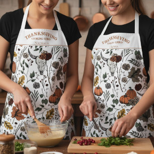 Western Fall Harvest Thanksgiving Cooking Squad Apron