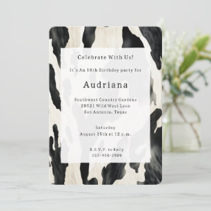 Western Farm Animal Cow Invitation