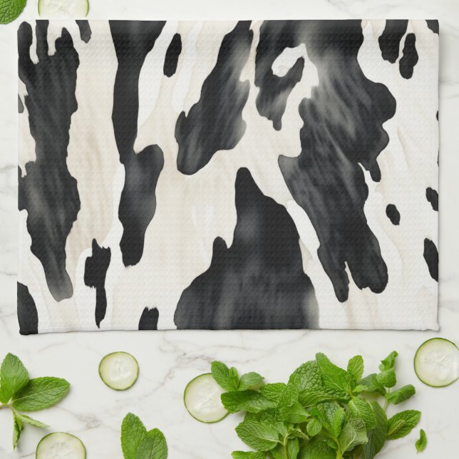 Western Farm Animal Cow Tea Towel (Folded)