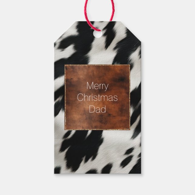 Western Farm Cowhide  Gift Tags (Front)