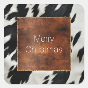 Western Farm Cowhide  Square Sticker