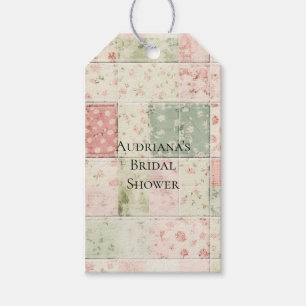 Western Farm Mint Pink Floral Quilt Patterns Gift Tags