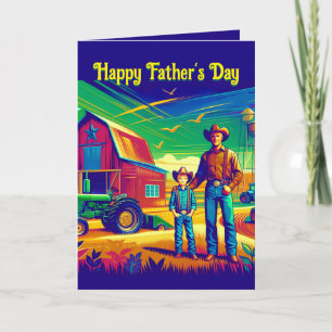 Western Farm Ranch Cowboys Custom Father's Day Card