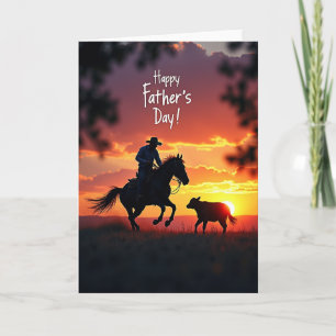 Western Fathers Day Sunset Card