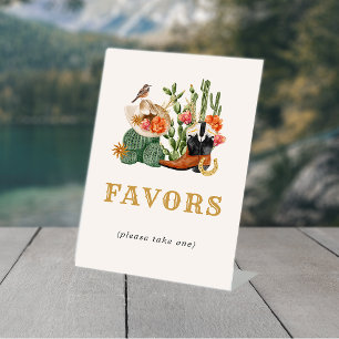 Western Favors Pedestal Sign