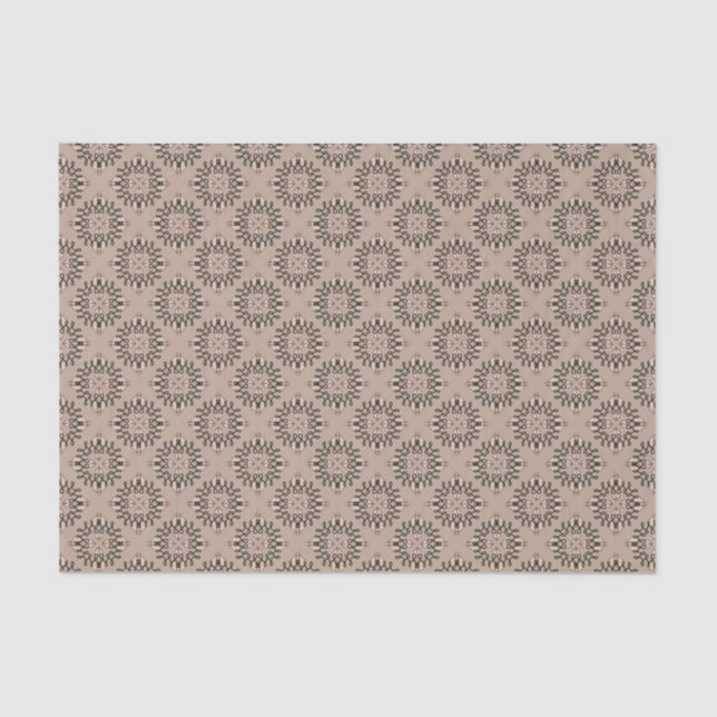 Western Filigree Lace Taupe Black Tissue Paper (Front)