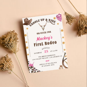 Western First Birthday Rodeo  Invitation