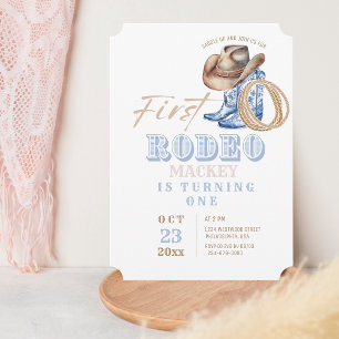 Western First Rodeo Birthday Cowboy Party Boy  Invitation