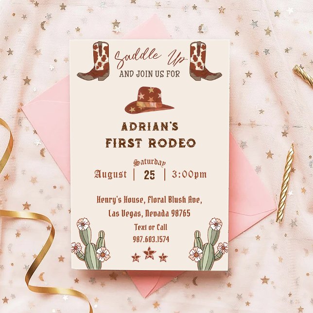 Western First Rodeo Birthday Invitation (Creator Uploaded)