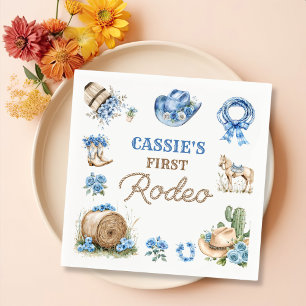 Western First Rodeo Cowboy Birthday Napkins