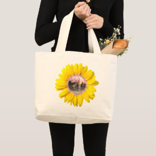 Western Foral Yellow Sunflower Boots Mothers Day Large Tote Bag