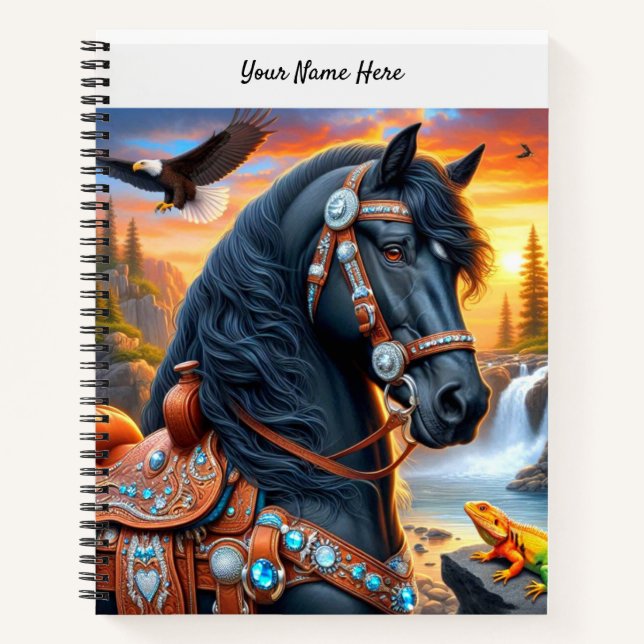Western Friesian Horse Notebook (Front)