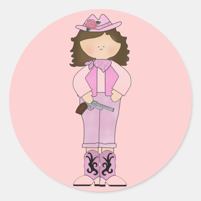 Western Fun Cowgirl Cool Stickers (Front)