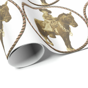 Western Gift Wrapping Paper Vintage Cowgirl