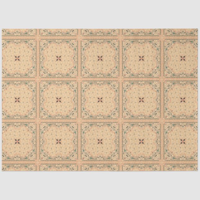 Western Gold Bandanna Decoupage Tissue Paper (Front)