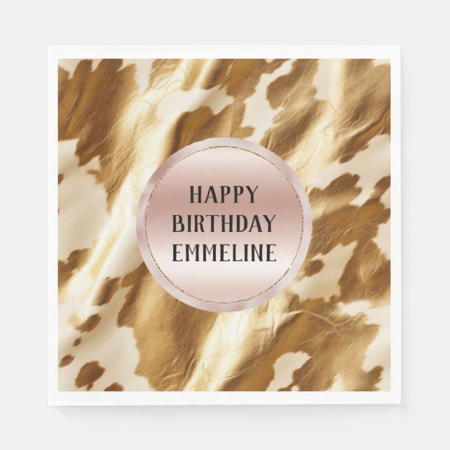 Western Gold Cream Cowhide Napkin (Front)