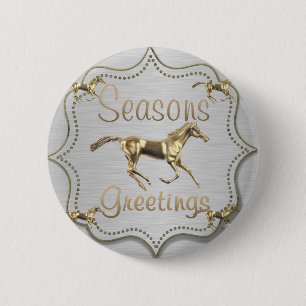 Western Gold Horse Holiday 6 Cm Round Badge