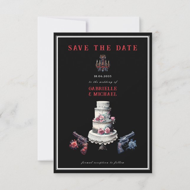 Western Goth Noir Alternative Save The Date (Front)